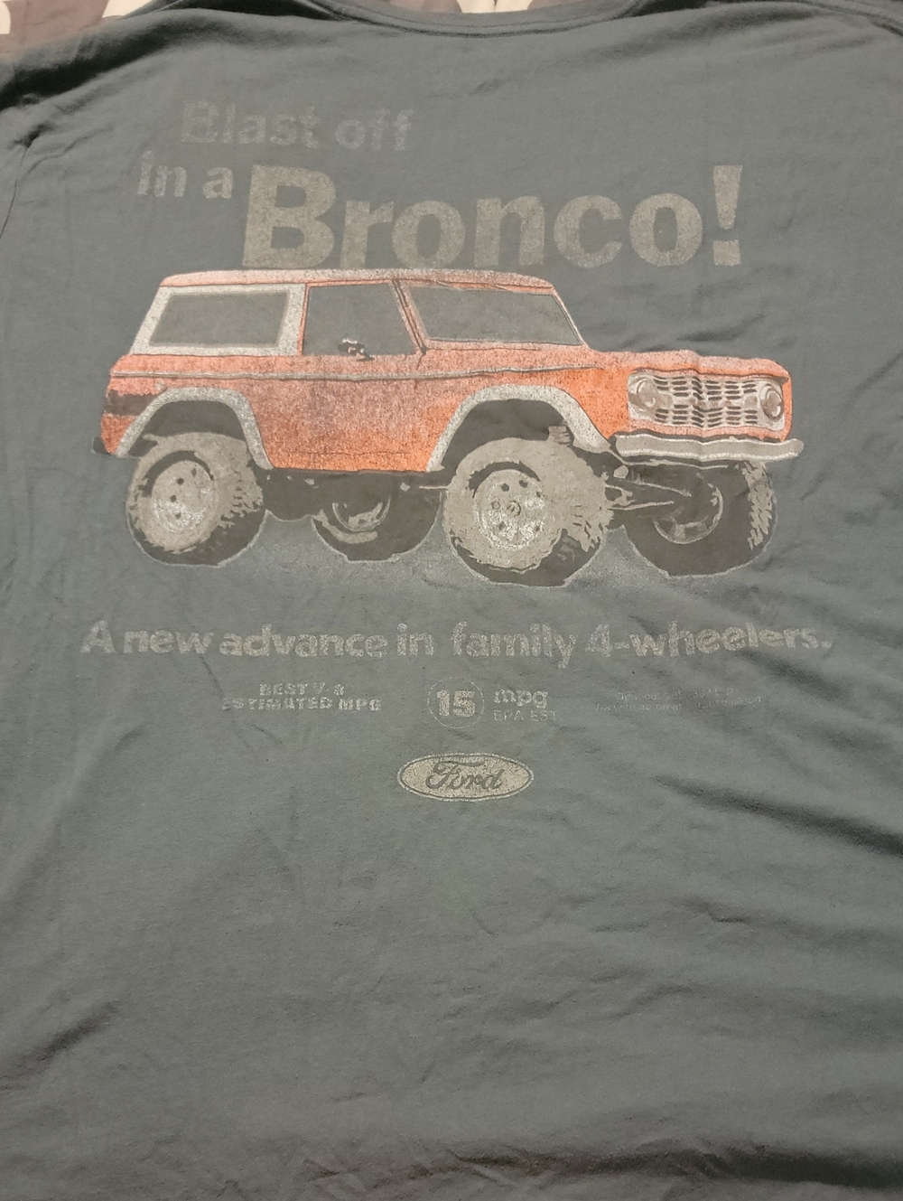 Goodfellow 5x Plus Size Ford Gray Tee with Orange Bronco Graphic